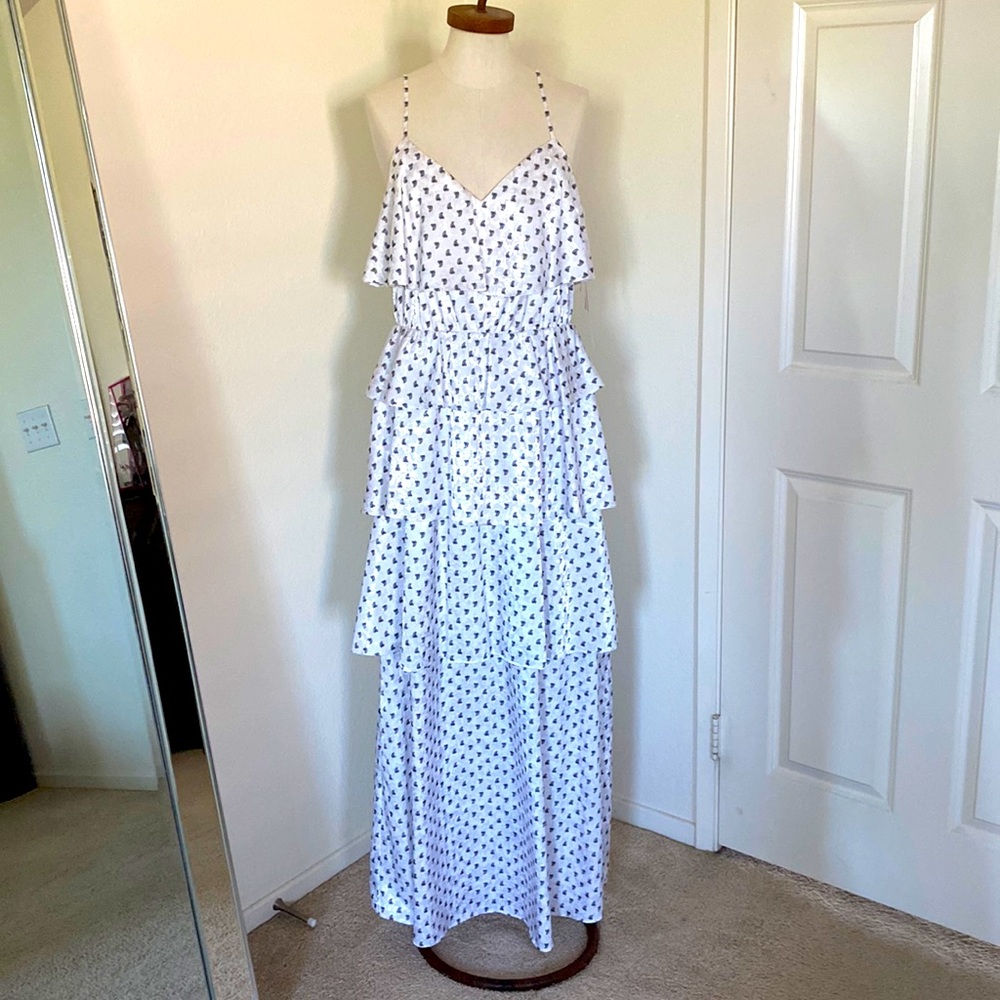Avec Les Filles white layered, long dress